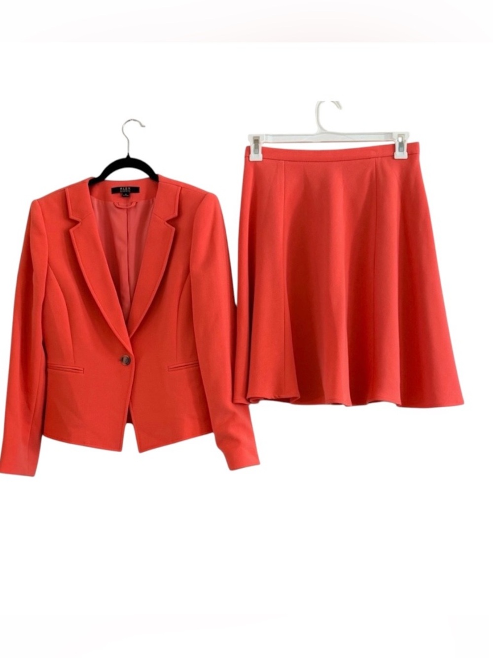 Alex Marie Coral Blazer and Flared Skirt Set Size 6